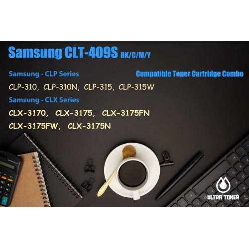 Ultra Toner® Compatible Replacement for Samsung 409 Toner Cartridge CLT-409S - CLP-310 CLP-310N CLP-315 CLP-315W CLX-3170 CLX-3175 CLX-3175FN