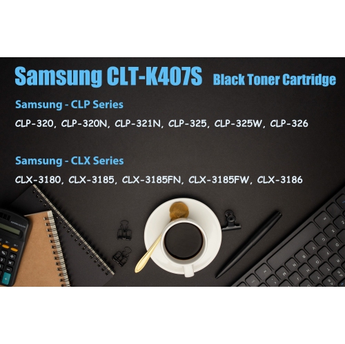 Ultra Toner® Compatible Samsung 407 Toner Cartridge CLP-320 CLP-320N CLP-321N CLP-325 CLP-325W CLP-326 CLX-3180 CLX-3185 CLX-3185FN CLX-3185FW