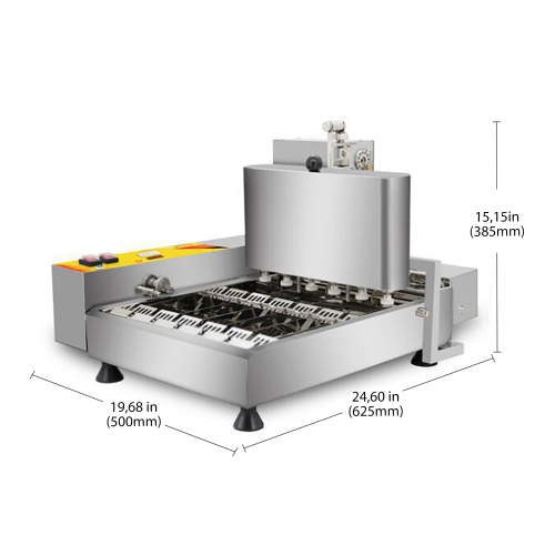 AP-06 Mini Donut Maker Commercial | Automatic Doughnut Frying Machine with 6 Rows | Stainless Steel | 110V