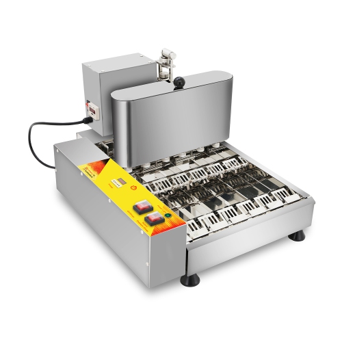 AP-06 Mini Donut Maker Commercial | Automatic Doughnut Frying Machine with 6 Rows | Stainless Steel | 110V