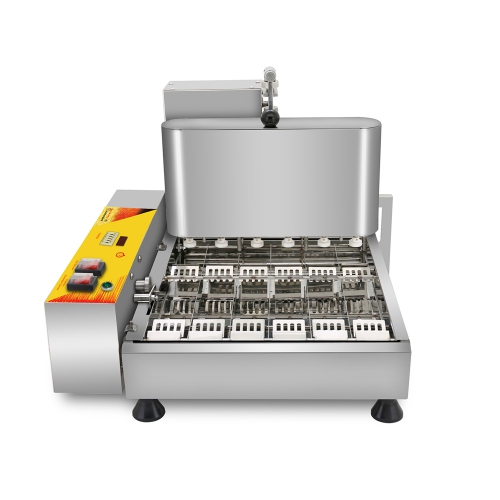 AP-06 Mini Donut Maker Commercial | Automatic Doughnut Frying Machine with 6 Rows | Stainless Steel | 110V