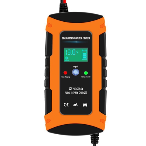 Chargeur de batterie portable 10&nbsp;A de 12&nbsp;V, chargeur de batterie de voiture, chargeur intelligent entièrement automatique, chargeur de