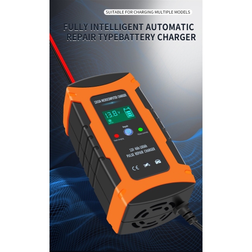 Chargeur de batterie portable 10 A de 12 V, chargeur de batterie de voiture, chargeur intelligent entièrement automatique, chargeur de