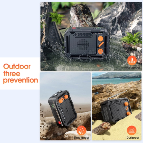 Hand crank radio emergency disaster prevention solar charger 5000 mAh compact portable charger