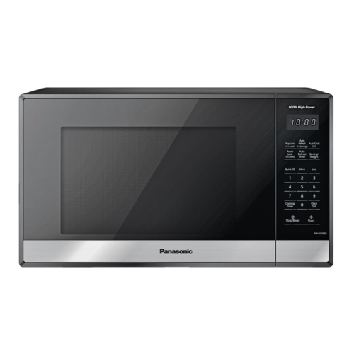 Refurbished Good-Panasonic NNSG458SC Compact 900W Microwave Oven, Black Stainless Steel, Child lock