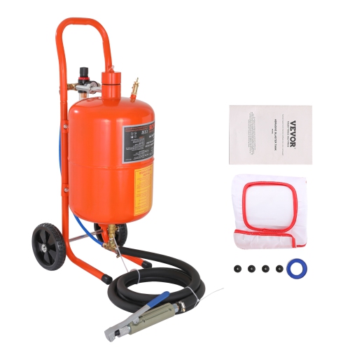 VEVOR 5 Gallon Sand Blaster, 60-110 PSI High Pressure Sandblaster, Portable Abrasive Blasting Tank, Air Sand Blasting Kit with 4 Ceramic Nozzles and