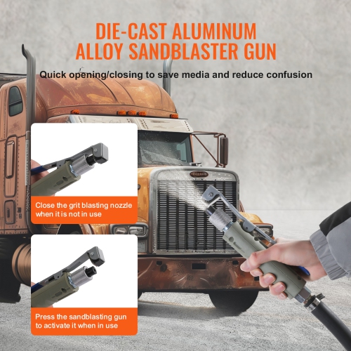 VEVOR 5 Gallon Sand Blaster, 60-110 PSI High Pressure Sandblaster, Portable Abrasive Blasting Tank, Air Sand Blasting Kit with 4 Ceramic Nozzles and