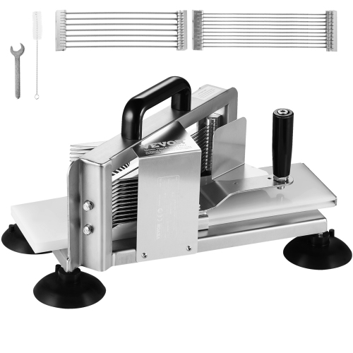 VEVOR Commercial Tomato Slicer, 1/4"+3/8"+3/16" Tomato Cutter Slicer, Stainless Steel Heavy Duty Tomato Slicer Machine, Manual Tomato Slicer with