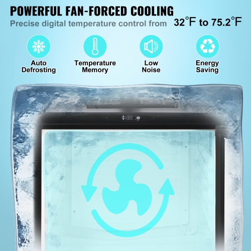 VEVOR Beer Kegerator, Single Tap Draft, Full Size Keg Refrigerator With CO2 Cylinder, Drip Tray & Rail, 32°F- 75.2°F Temperature Control, Holds 1/6,