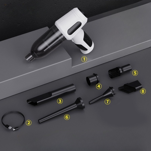 Handheld vacuum cleaner strong suction brushless powerful vacuum cleaner for home and car——White