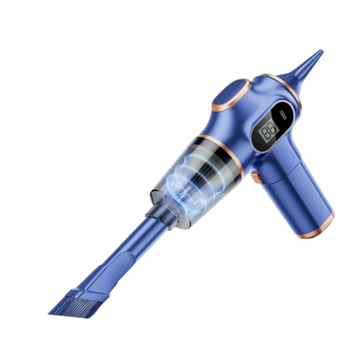 Portable Mini Vacuum Cleaner with LED Display, Air Fryer with Multi Nozzles for Car Home Office Pet Hair