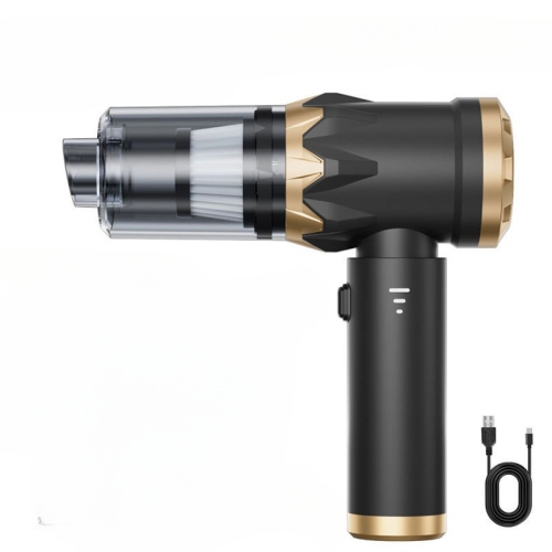 GREEN SCENIC  Portable Wireless Car Vacuum Cleaner, High Power, Strong Suction, Handheld Vacuum Cleaner, Car Supplies - Gold In Black