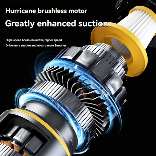 Portable wireless car vacuum cleaner, high power, strong suction, handheld vacuum cleaner, car supplies - Black Gold