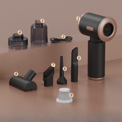 Blowing and suction integrated car vacuum cleaner, home and car dual-purpose mini dust collector, strong suction power, wireless handheld portable
