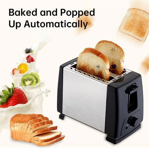Grille-pain classique avec deux fentes – Réglages de cuisson légers à croustillants, conception résistante à la chaleur – Parfait pour les