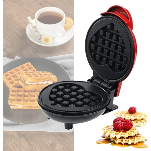 Mini waffle maker – multifunctional, fast heating, versatile cooking functions, non-stick surface, easy to clean, ideal for the family