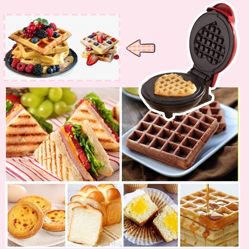 Mini waffle maker – multifunctional, fast heating, versatile cooking functions, non-stick surface, easy to clean, ideal for the family