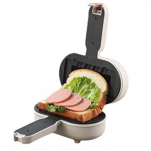 Portable Compact Electric Sandwich Press - Quickly Heats Hot Dogs, Burritos and Toast - Easy-to-Clean Non-Stick Surface for Home/Office/Travel