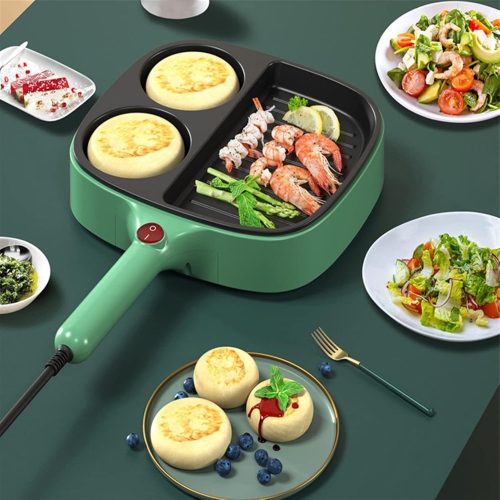 Multifunctional cooking pot - perfect for breakfast and grilling - ergonomic handles for beginners to hold comfortably and with quick-clean non-stick