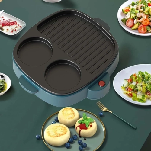 Multifunctional electric grill pan - beginner-friendly design, suitable for steaks, burgers, etc. - 900W fast heating, energy-saving and efficient