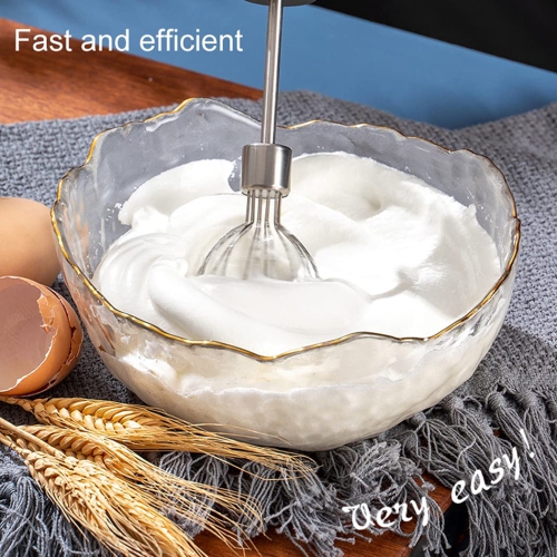 Black Electric Mini Blender - USB rechargeable, cordless blender for cakes, butter and salads, 3 speeds, 2000 mAh battery, long battery life