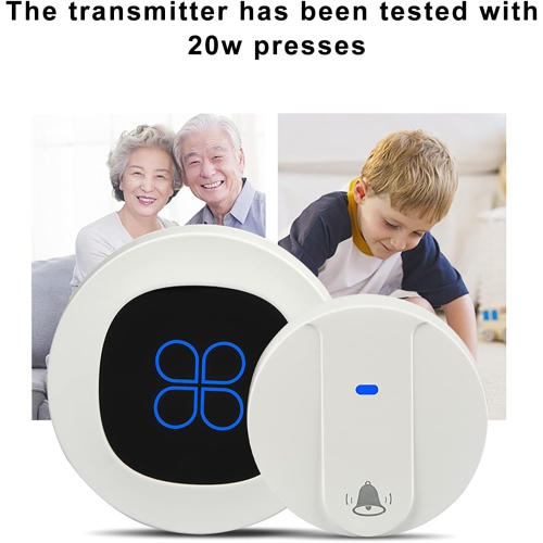 Sonnette filaire auto-produite Sonnette d'appel numérique avec télécommande, sonnette d'appel, blanc