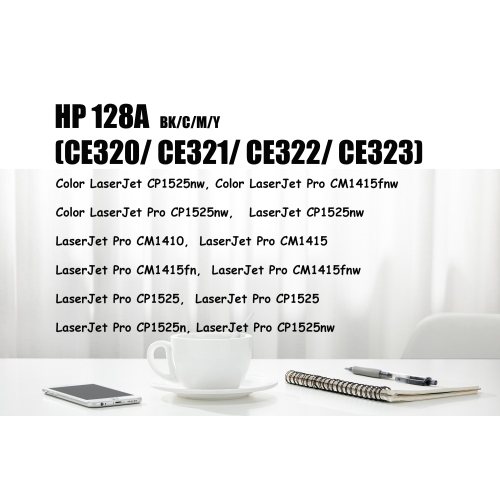 Cartouche de toner cyan de remplacement compatible avec Ultra TonerÂź pour HP 128 A HP LaserJet couleur CP1525nw CM1410 CM1415 CM1415fn CM1415fnw