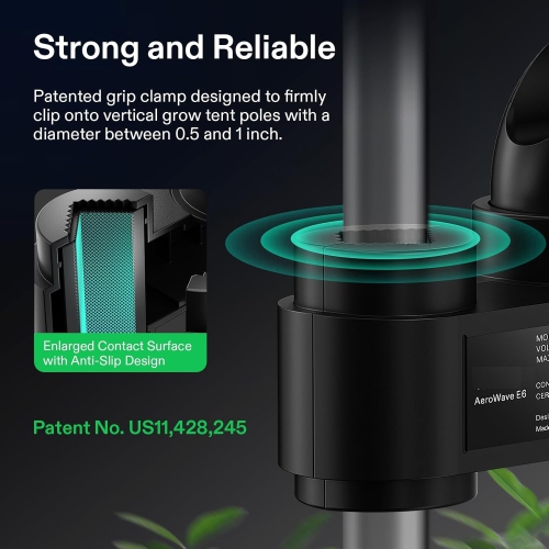 Grow Tent Fan 6”, EC Motor, Smart Wifi Control, US Patented Auto Oscillating Clip fan, Weatherproof IP-54, Strong Airflow but Quiet for Hydroponic