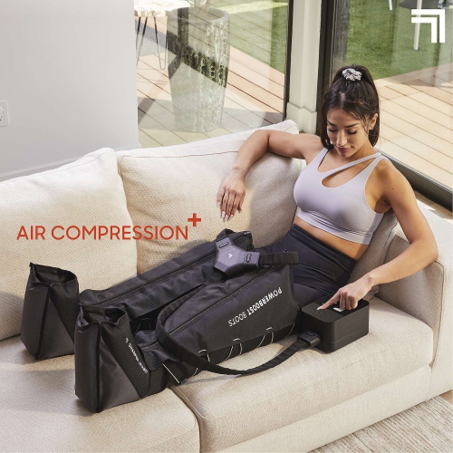 Sharper Image Leg Air Compression Massager | 25"-31" Full Leg Wraps | 4 Massage Modes | Adjustable Intensity | Handheld Controller | For Calves,