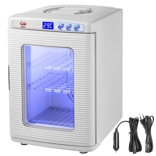 VEVOR 25L Reptile Incubator, Scientific Lab Incubator, Cooling and Heating 5 °C to 42 °C Automatic Incubator, 12V/110V White Reptile Egg Breeding
