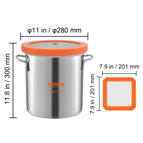 VEVOR 5 Gallon Vacuum Chamber, Upgraded Tempered Glass Lid Vacuum Degassing Chamber, 304 Stainless Steel Chamber, for Stabilizing Wood, Resin