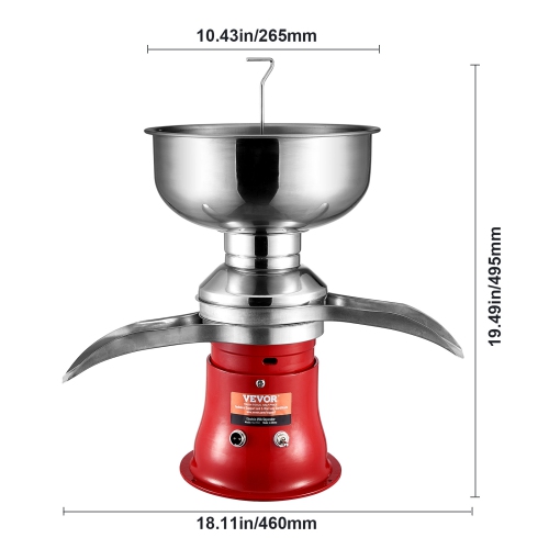 VEVOR 30W Milk Cream Centrifugal Separator, 304 Stainless Steel Electric Cream Separators, 100L/H Output 10500RPM Goat Milk Separator, Milk Skimmer