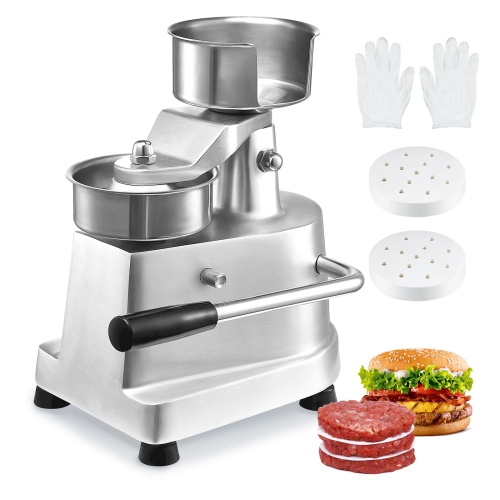 VEVOR 100mm/4inch Commercial Burger Patty Maker, Hamburger Beef Patty Maker, Heavy Duty Food-Grade Stainless Steel Bowl Burger Press Machine, with