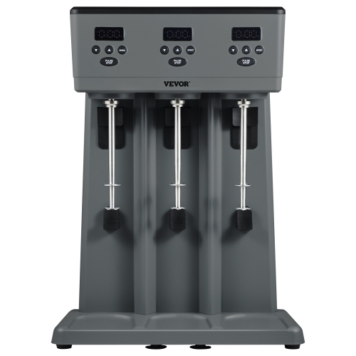 VEVOR 375W x 3 Milkshake Maker, Electric Milkshake Machine, Commercial Triple Heads Drink Mixer Blender, LED Intelligent Microswitch, 3-Speed