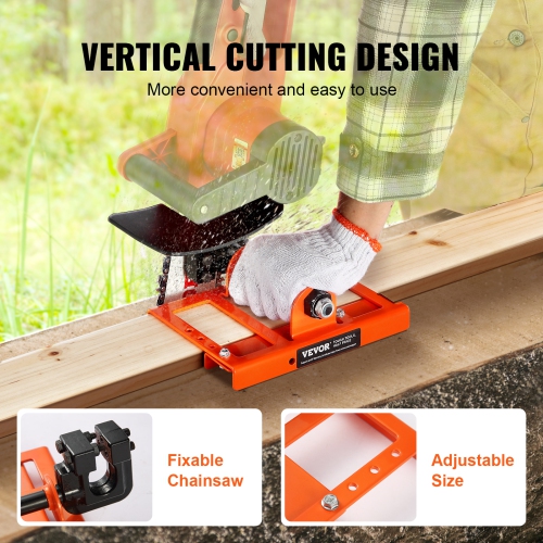 VEVOR 2"-6" Chainsaw Mill, Vertical Lumber Cutting Guide, Cast Iron Portable Timber Chainsaw Attachment, Lightweight Wood Timber Milling Attachment