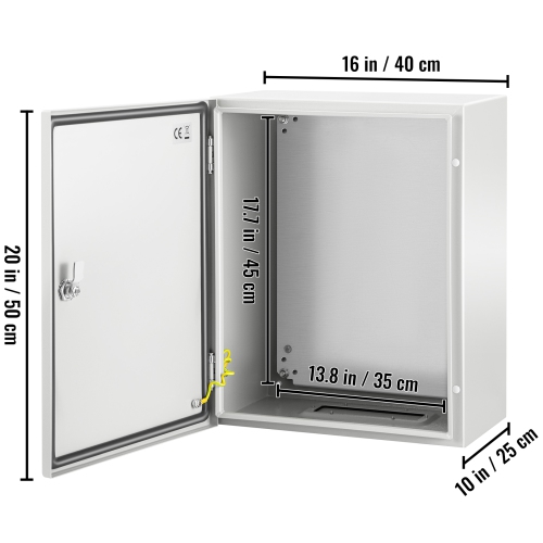 Boîtier en acier VEVOR NEMA 20 x 16 x 10&nbsp;po, boîtier électrique en acier NEMA 4X, étanche et hermétique à la poussière IP66, boîte de jonction