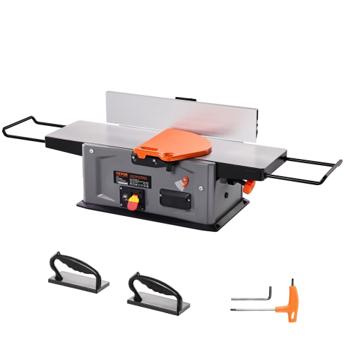 VEVOR 8-Inch Benchtop Spiral Jointer, 2HP with 10000 RPM, Featuring an 18-Blade Spiral Cutterhead, Extendable Arm to 6.5'', and a 8x42.3'' Worktable