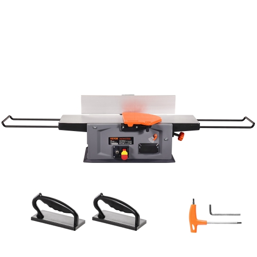 VEVOR 8-Inch Benchtop Spiral Jointer, 2HP with 10000 RPM, Featuring an 18-Blade Spiral Cutterhead, Extendable Arm to 6.5'', and a 8x42.3'' Worktable