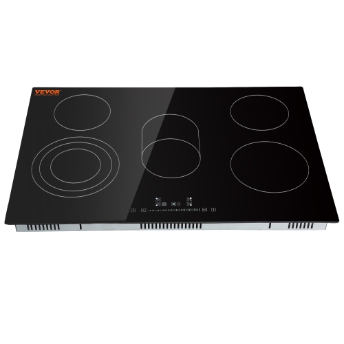 VEVOR 30.3 x 20.5 inch Built in Electric Stove Top, 5 Burners, 240V Glass Radiant Cooktop with Sensor Touch Control, Timer & Child Lock Included, 9