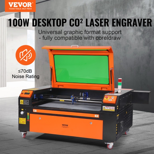 Graveur laser au CO2 VEVOR 100&nbsp;W, 24 x 35&nbsp;po, 19,7 pps, découpeur laser avec assistance à 2 voies, compatible avec LightBurn, CorelDRAW,