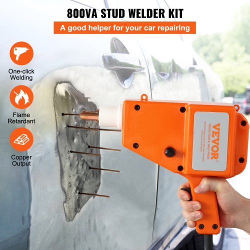 VEVOR 110V Stud Welding Set, 5500 Dent Fixing Kit, 800VA Spot Welding Tool, Stud Welding Equipment, Stud Gun for Pulling Dents with Full Accessory