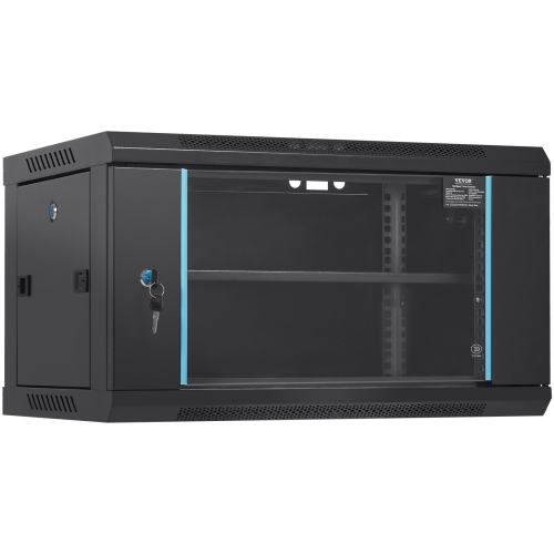 VEVOR 6U Wall Mount Network Server Cabinet, 15.5'' Deep,Server Rack Cabinet Enclosure, 200 lbs Max. Ground-mounted Load Capacity,with Locking Glass