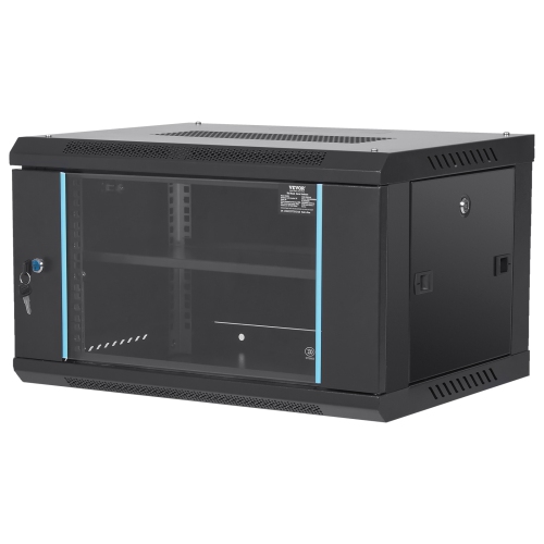 VEVOR 6U Wall Mount Network Server Cabinet, 15.5'' Deep,Server Rack Cabinet Enclosure, 200 lbs Max. Ground-mounted Load Capacity,with Locking Glass
