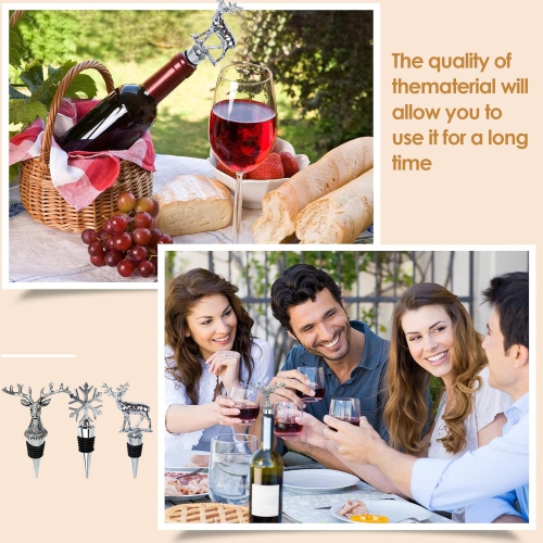 3-Piece Set of Wine Stoppers, Cute Bottle Stoppers for Beer, Wine, Champagne, Beer