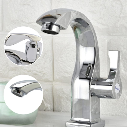 Robinet d'eau froide simple Robinet de lavabo chromé Robinet de cuivré à bec verseur évier de baignoire robinet d'eau froide