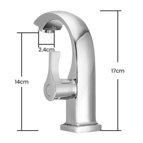 Robinet d'eau froide simple Robinet de lavabo chromé Robinet de cuivré à bec verseur évier de baignoire robinet d'eau froide