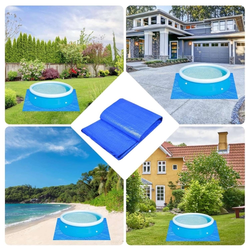 Bâche de piscine ronde avec bande élastique de 305&nbsp;cm, toile imperméable en toile de piscine, toile imperméable à l'épreuve du vent et de la