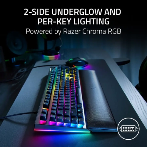 Razer - BlackWidow V4 Full Size Wired Mechanical Green Switch Gaming Keyboard with Chroma RGB - Black by RAZER - Open Box condition - Image 6