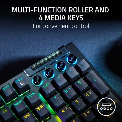 Razer - BlackWidow V4 Full Size Wired Mechanical Green Switch Gaming Keyboard with Chroma RGB - Black by RAZER - Open Box condition - Image 9