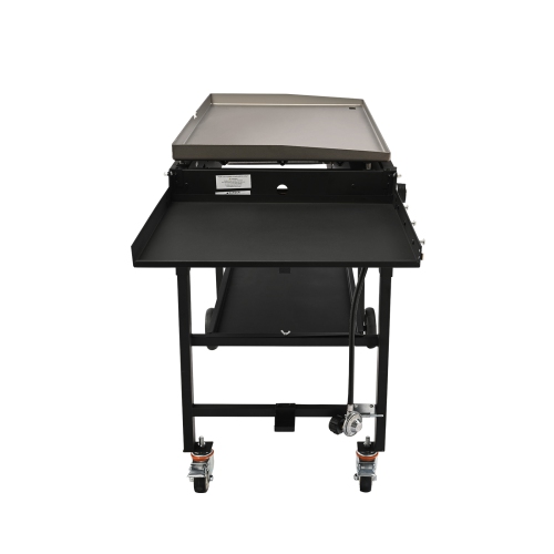 VEVOR 36" Commercial Griddle on Cart, Heavy Duty Manual Flat Top Griddle, Outdoor Cooking Station with Side Shelves, Steel Natural Gas Griddle,